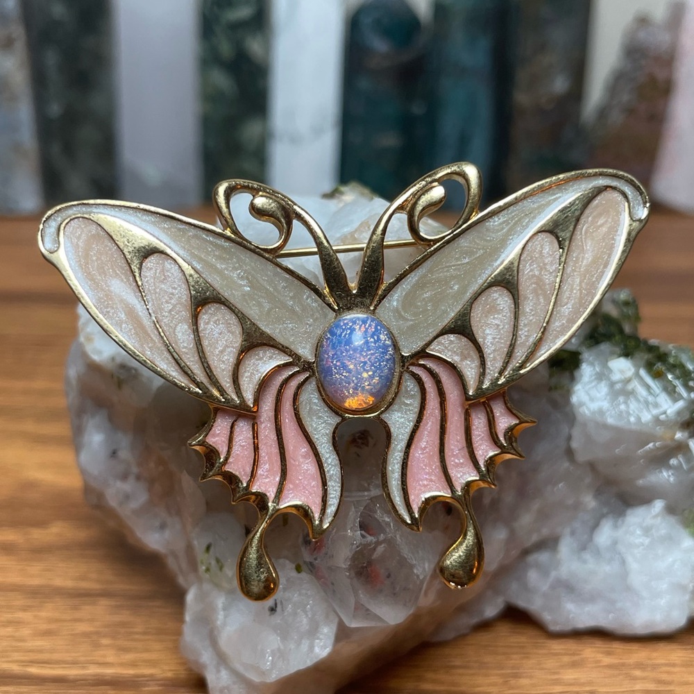 Vintage Gold Butterfly Brooch
